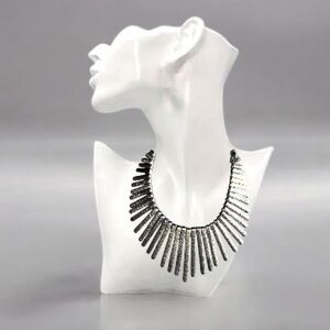 🛍️SALE🛍️ Silver Tone Fringe Chunky Statement Necklace